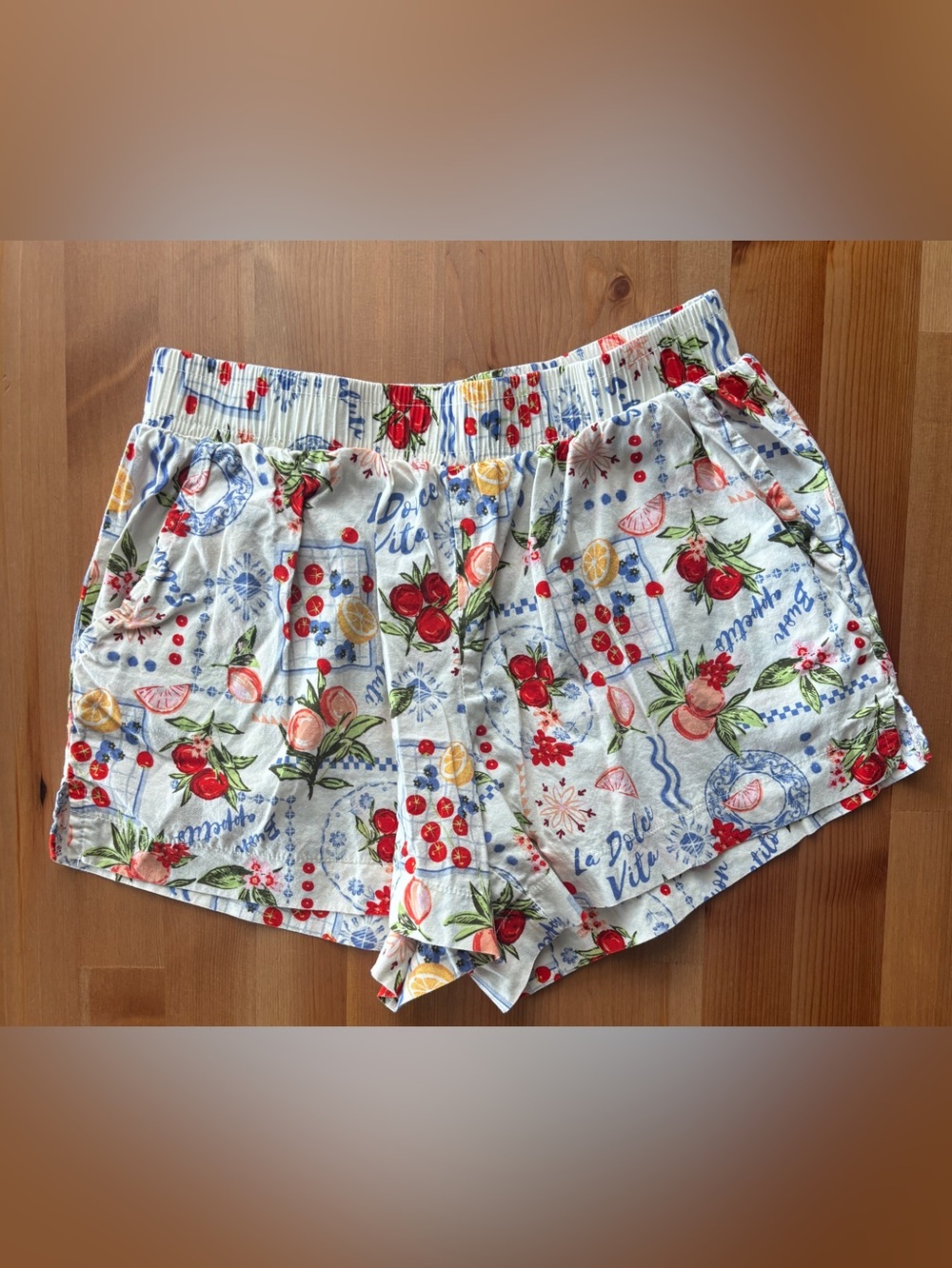 Girls' Vinyl threads White Floral & Fruit Elastic-Waist Shorts